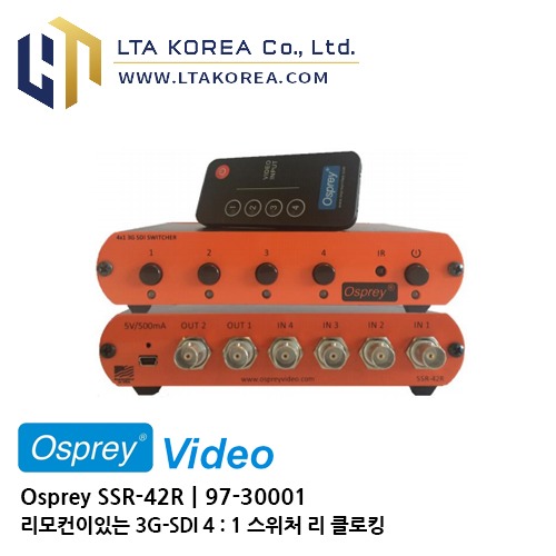 [Osprey Video] 오스프레이비디오 / SSR-42R / 리모컨이있는 3G-SDI 4 : 1 스위처 리 클로킹
