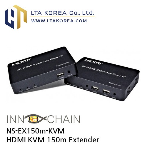 [InnoChain] 이노체인 / NS-EX150m-KVM / 4K HDMI KVM Over IP Extender 150M